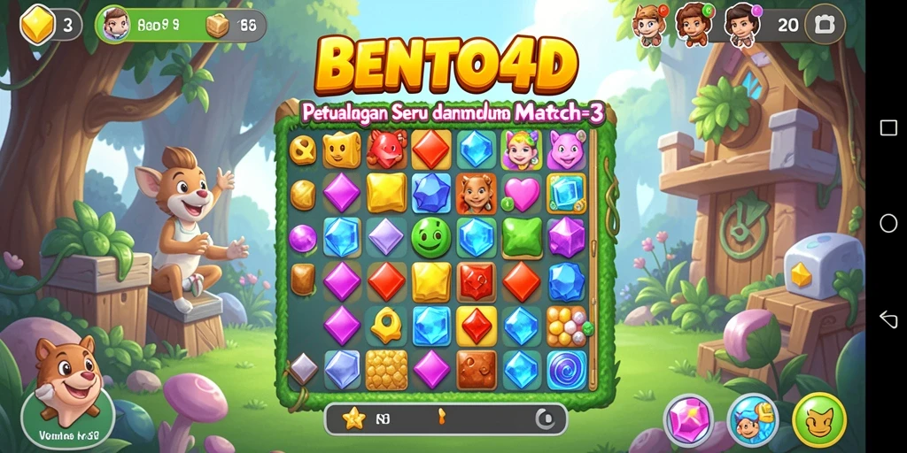 Gameplay BENTO4D yang seru dan menantang dalam genre Match-3.