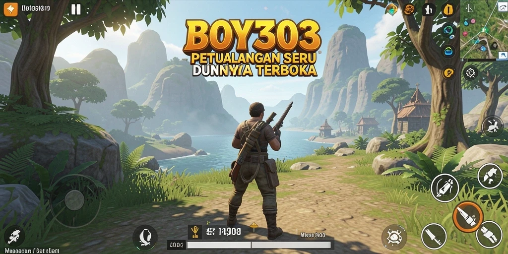 Screenshot gameplay menampilkan petualangan seru di dunia terbuka.