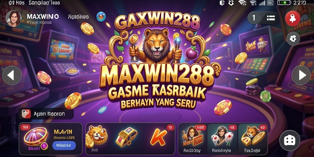 Tangkapan layar utama MAXWIN288 menampilkan permainan kasino yang mengasyikkan.