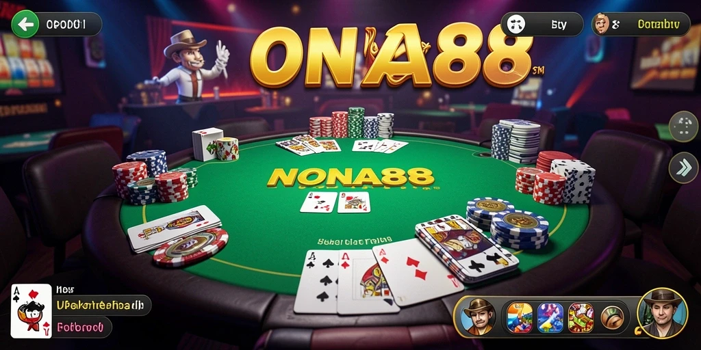 Screenshot utama NONA88 menampilkan aksi seru permainan Poker.