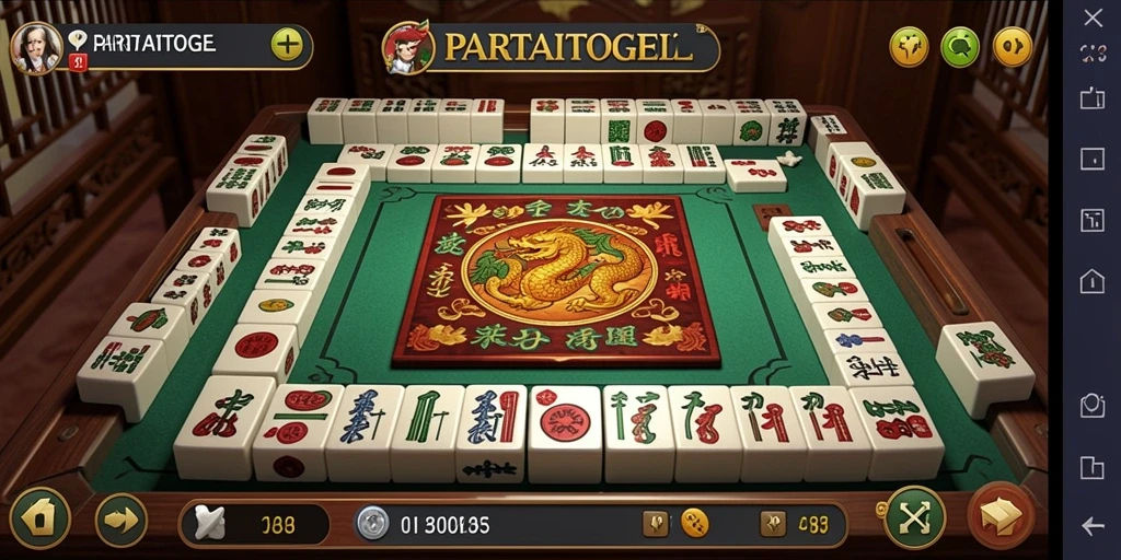 Tangkapan layar utama dari gameplay Mahjong yang menarik.