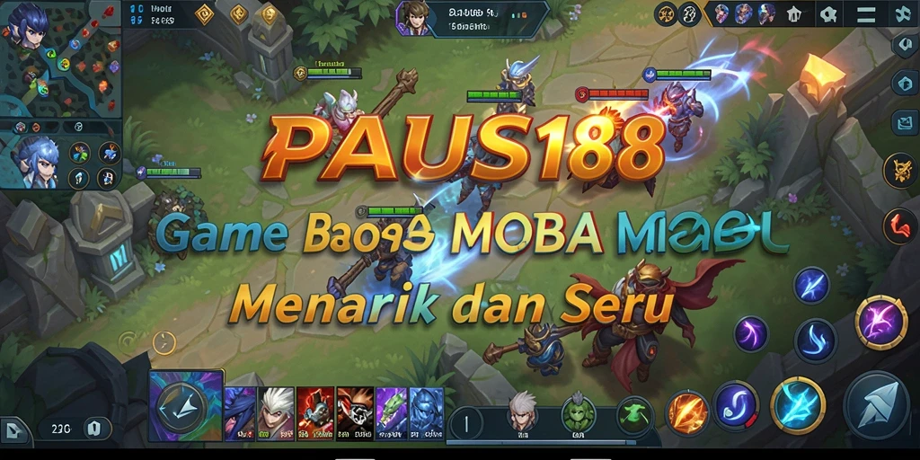 Tampilan gameplay seru dalam PAUS188 dengan aksi MOBA yang mendebarkan.
