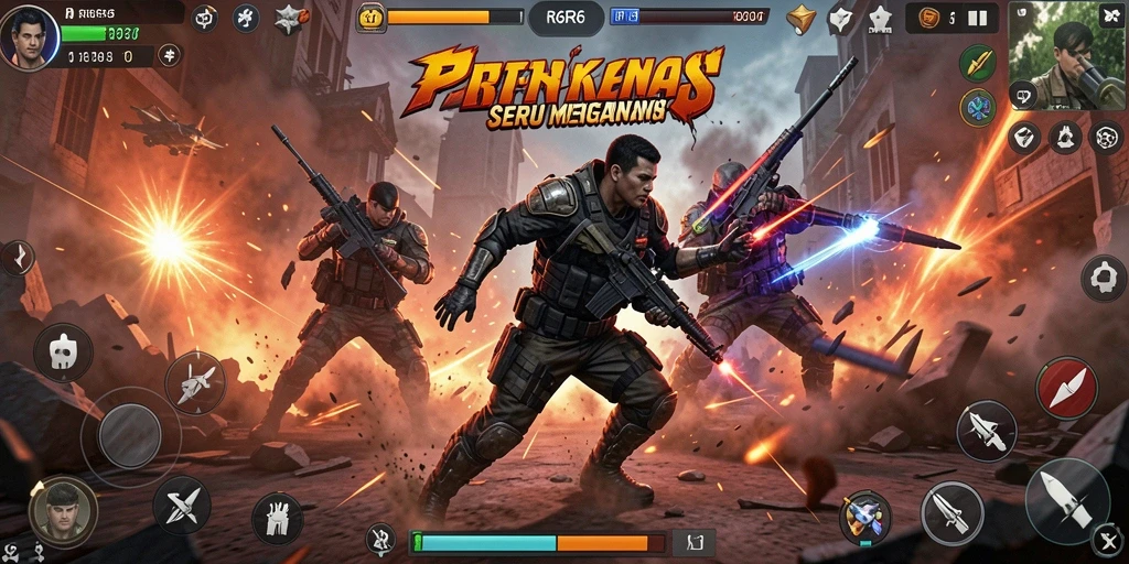 Gameplay R6R6 yang intens dalam pertarungan
