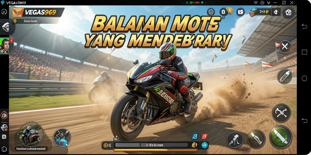 Gameplay seru di VEGAS969 dengan balapan motor yang menegangkan.